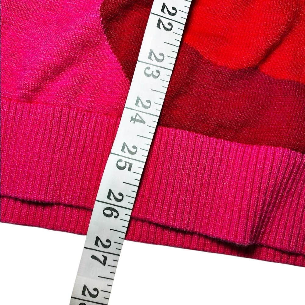 Soft Surroundings Hot Pink Floral Retro Maximalist Knit Sweater Short Sleeve Top - Picture 12 of 13